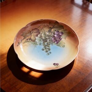 Antique J&C Bavaria Louise Plate Grapes Hand Painted Signed A Koch 8.5"